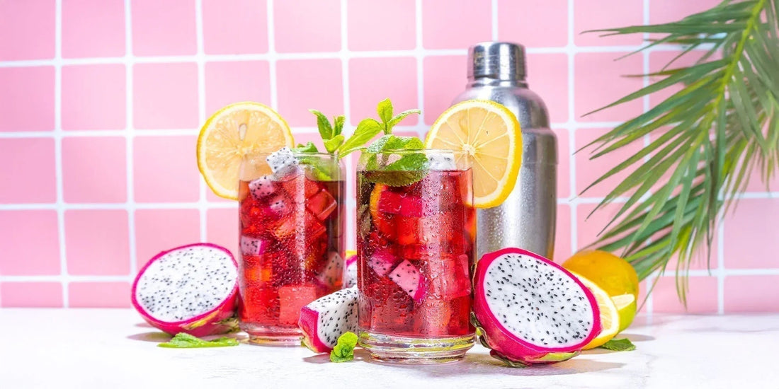 Sparkling Dragon Fruit Melon Mocktail